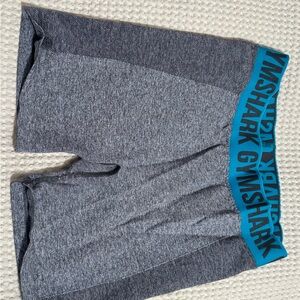 Gymshark Heather Gray Shorts with Teal Waistband